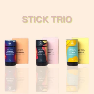 [20% OFF] - Bundle Deals! Deo Stick Trio - Rose Vanilla, Tea Tree Lemon & Orange Lavender