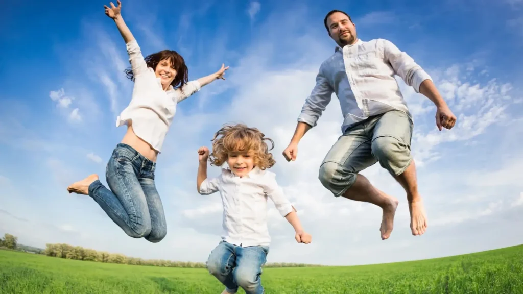 Happy, active family